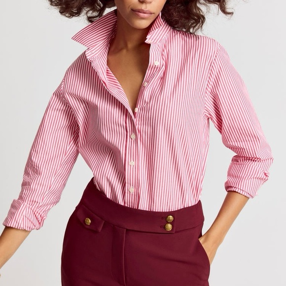 The Shirt by Rochelle Behrens Tops - The Shirt Rochelle Behrens Icon Red White Stripe Long Sleeve Button Down Large